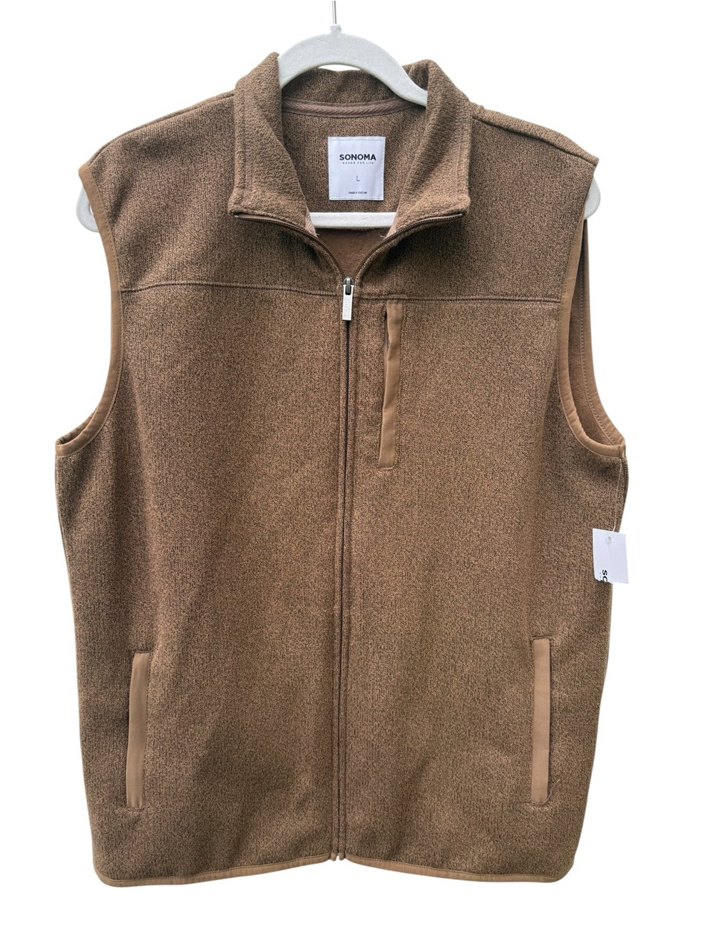 Sonoma Brown Full-Zip Fleece Vest